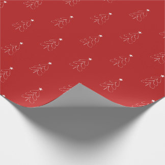 Papel De Presente Árvore de Natal Vermelha Minimalista Moderna