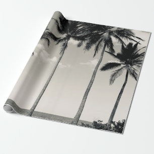 PAPEL DE PRESENTE ÁRVORE DE PALMA TROPICAL NA PRAIA