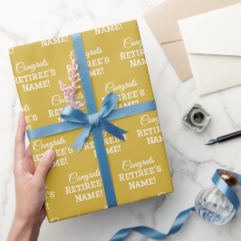 Papel De Presente Árvore de Parabéns Personalizado! Dourado metálico