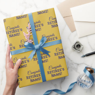 Papel De Presente Árvore de Parabéns Personalizado! Marinho azul na 