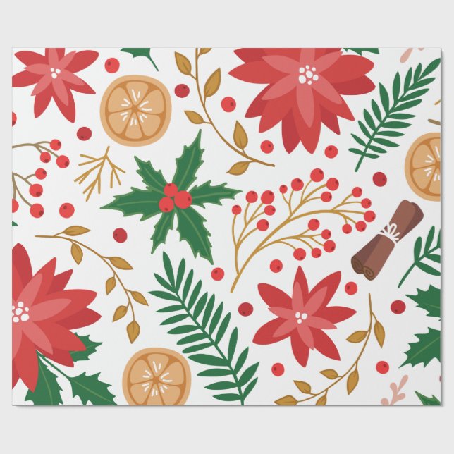 Papel De Presente Árvore de Pinheiro Verde de Natal em Aquarela Mode (Aberto)