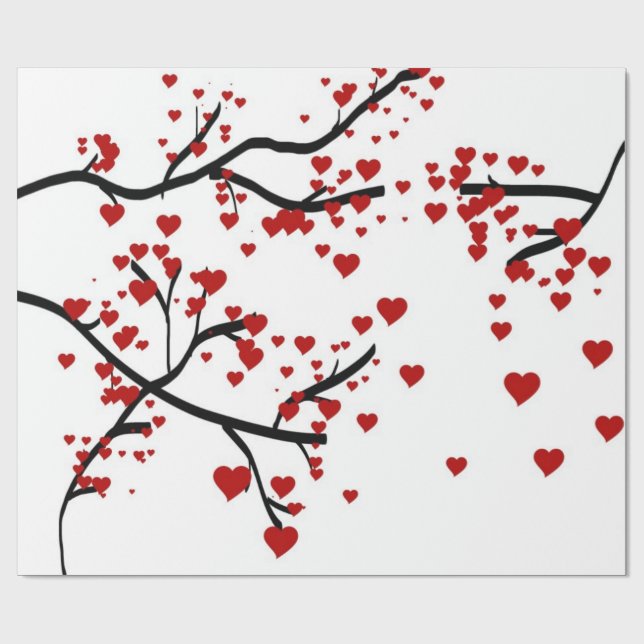Papel De Presente Árvore do Coração (Aberto)