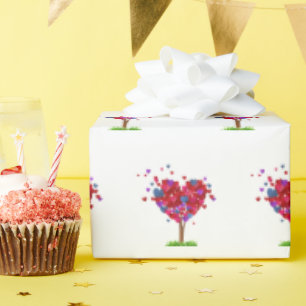 Papel De Presente Árvore do Coração com Grama