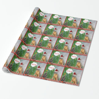 Papel De Presente Árvore do esquilo do Natal e de Natal