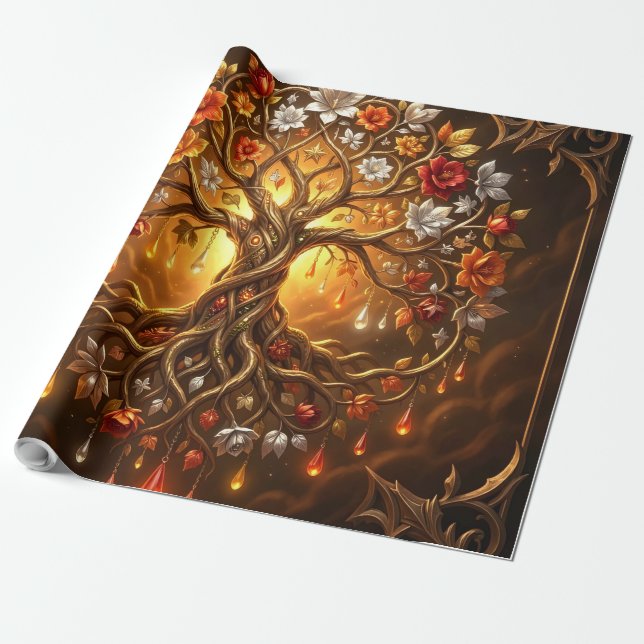 Papel De Presente Árvore Enluarada da Eternidade Embrenhada (Desenrolado)