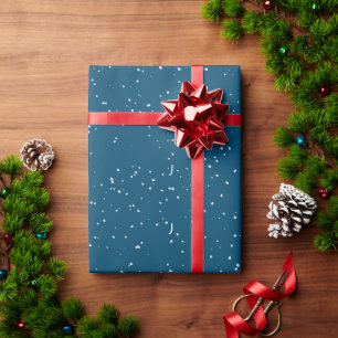 Papel De Presente Árvore Feliz De Natal Em Azul