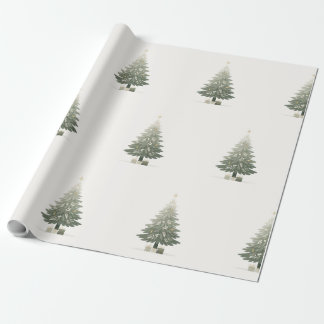 Papel De Presente Árvore Floral de Natal Elegante