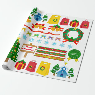 Papel De Presente Árvore Natal Bell Advanced Wreath Snowman