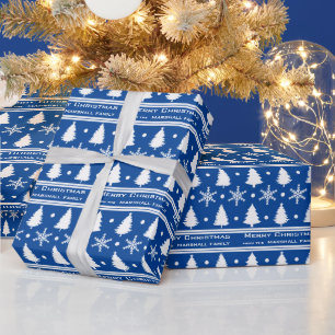 Papel De Presente Árvore Natal Floco de Neve Escolha Sua Cor 