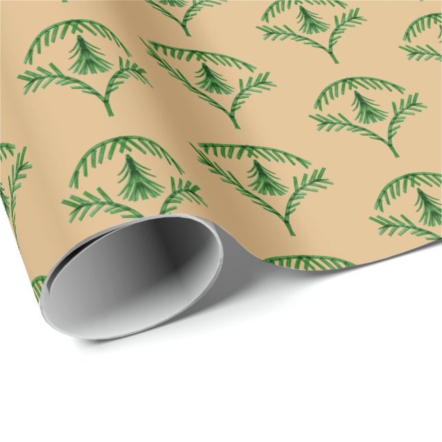 Papel De Presente Árvore Natural de Pinheiro (Ponta do rolo)