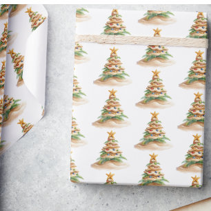 Papel De Presente Árvore Tropical de Natal