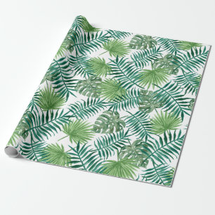Papel De Presente Árvore Tropical Palm deixa verde padrão