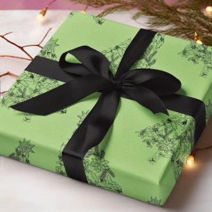 Papel De Presente Árvore verde festiva do Natal do Pistachio