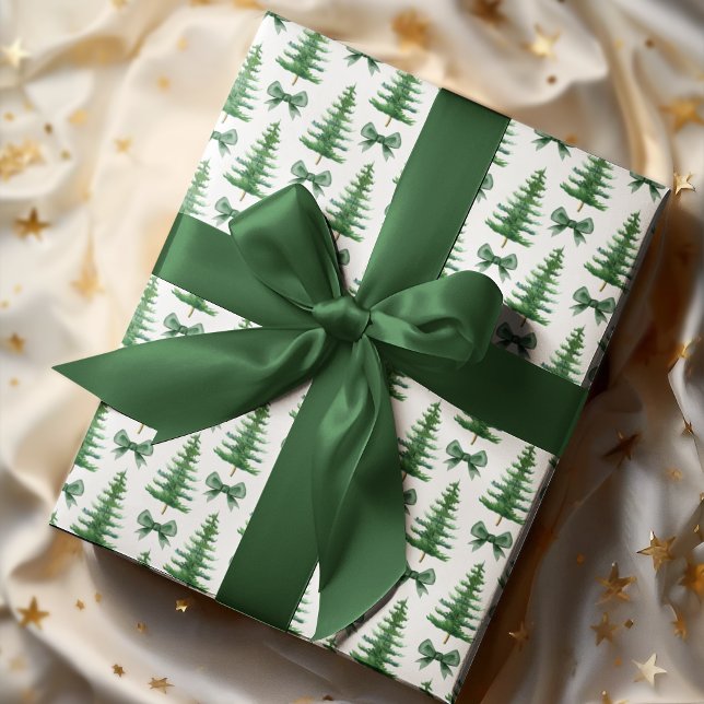 Papel De Presente Árvore Verde Pine de Natal Moderna (Criador carregado)