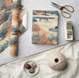 Papel De Presente Árvores Coloridas de outono n.o 3