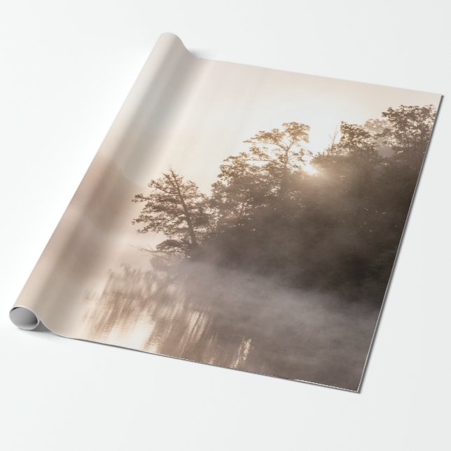 PAPEL DE PRESENTE ÁRVORES COM NEVO (Desenrolado)
