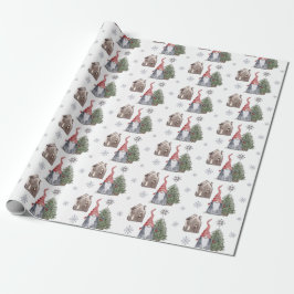 Papel De Presente Árvores de Árvore Gnomo Bonito - Natal Padrão