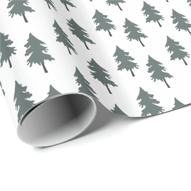 Papel De Presente Árvores de floresta. Vida do deserto. vai o cartão (Ponta do rolo)