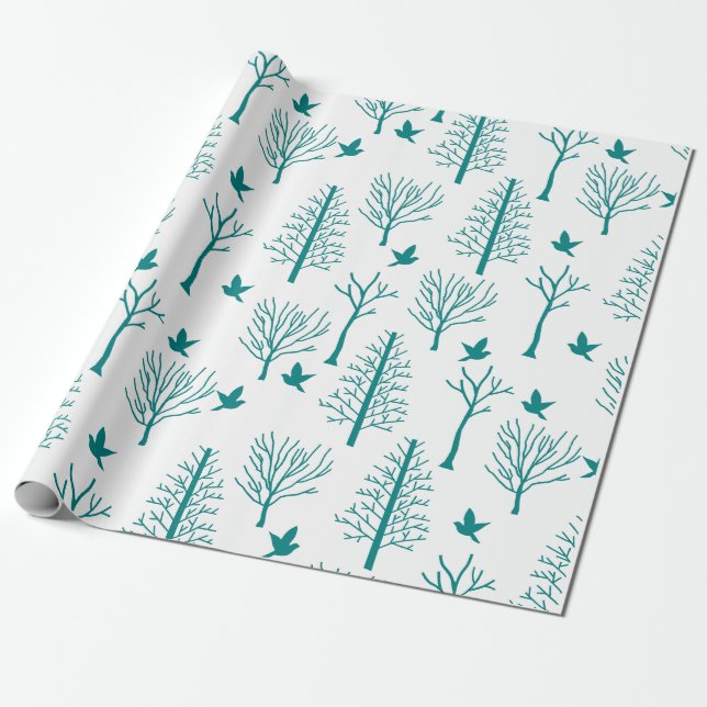 Papel De Presente Árvores de inverno (Desenrolado)