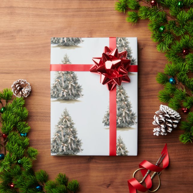 Papel De Presente Árvores de Natal Azuis (Presente de Natal)