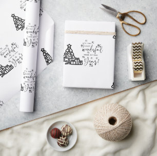 Papel De Presente Árvores de Natal Brancas Negras - Enxertos