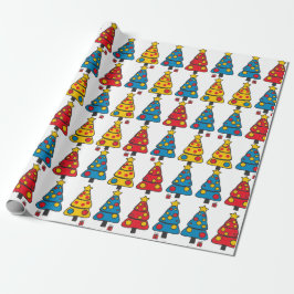 Papel De Presente Árvores de Natal Caprichosas