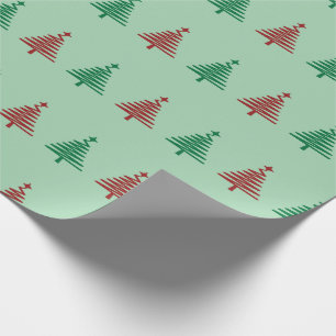 Papel De Presente Árvores de Natal e estrelas cintilantes