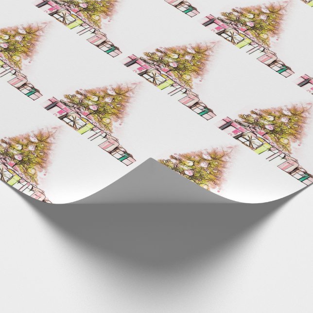 Papel De Presente Árvores de Natal e presentes (Ponta)