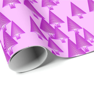 Papel De Presente Árvores de Natal metálicas modernas - roxo viole