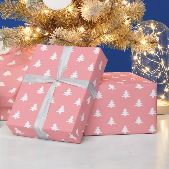 Papel De Presente Árvores de Natal Mínimas e Modernas (Feriados)
