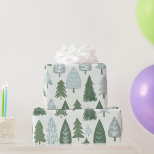 Papel De Presente Árvores de Natal Modernas