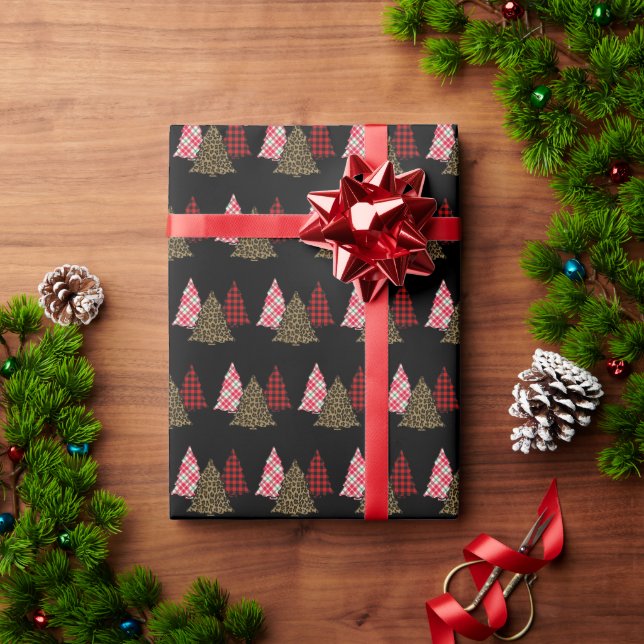 Papel De Presente Árvores de Natal Padrão (Presente de Natal)