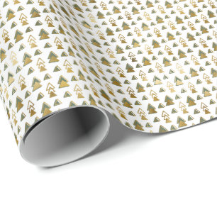 Papel De Presente Árvores de Natal Pequenas e Elegantes de Faux com