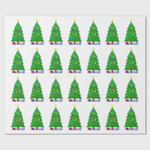 Papel De Presente Árvores de Natal & presentes de Natal decorados