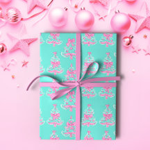 Árvores de Natal rosa e mint Coquette