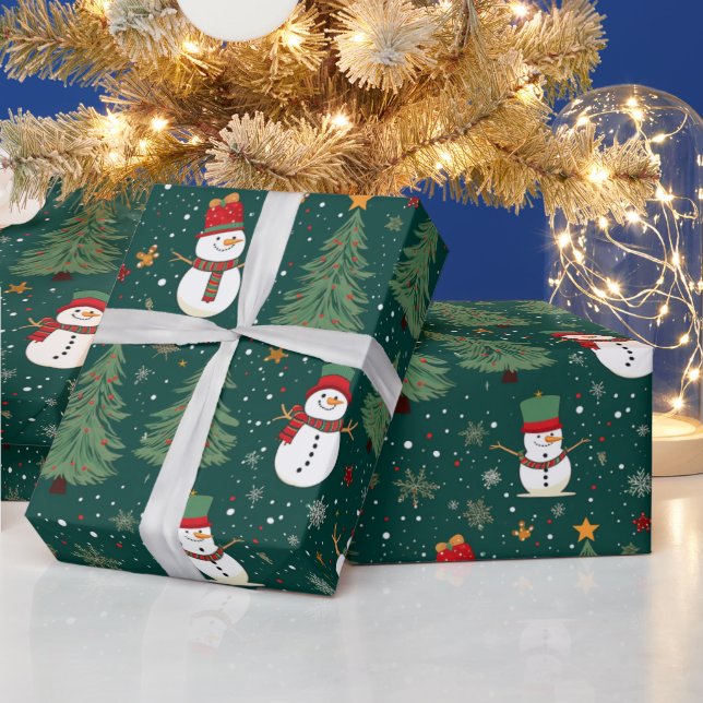 Papel De Presente Árvores de Natal Verdes Natal (Feriados)