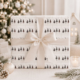 Papel De Presente Árvores de Natal Xadrez Personalizadas de Natal