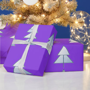 Papel De Presente Árvores de Neve Elegante Inverno
