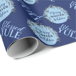 Papel De Presente Árvores de solstício de inverno de Feliz azul-ígua