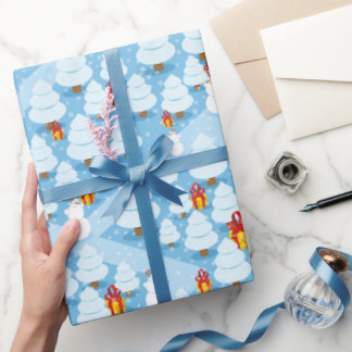Papel De Presente Árvores e Apresenta Padrões de natal