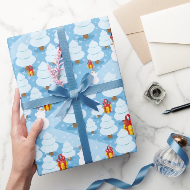 Papel De Presente Árvores e Apresenta Padrões de natal (Presentear)