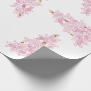 Papel De Presente Árvores Modernas de Natal Pink Christmas