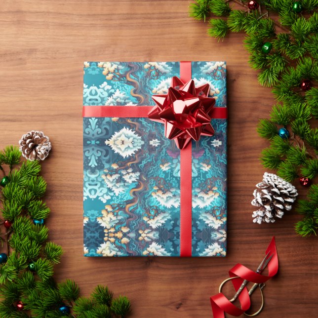Papel De Presente Árvores Submarinas (Presente de Natal)