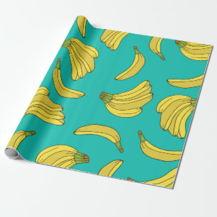 Papel De Presente As bananas desenharam um padrão sem soldadura à
