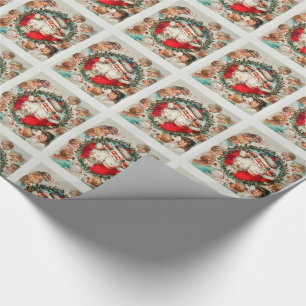 Papel De Presente As Crianças da Vintage Bonitas Telefone Papai Noe