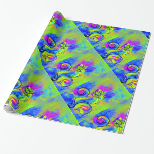 Papel De Presente AS FLORES LUNÁTICAS picam o roxo, amarelo