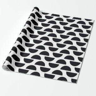 Papel De Presente As metades negras do círculo criam uma simples par