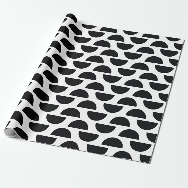 Papel De Presente As metades negras do círculo criam uma simples par (Desenrolado)