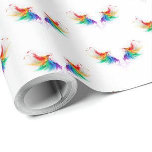 Papel De Presente Asas Arco-íris Fofas