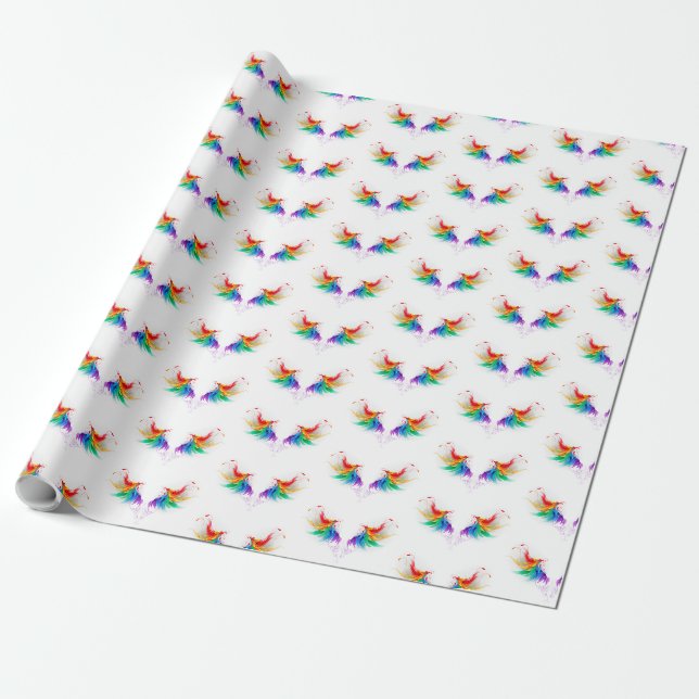 Papel De Presente Asas Arco-íris Fofas (Desenrolado)
